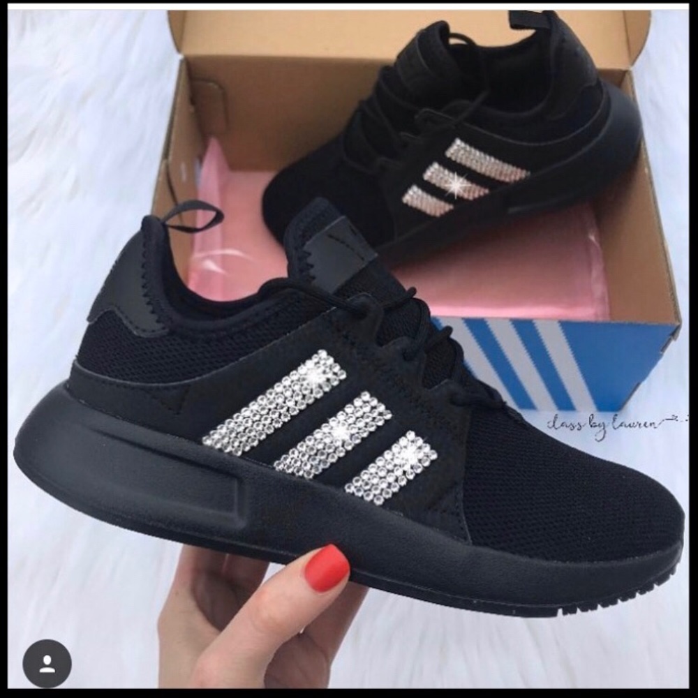 Worn once! Super cute adidas with crystals